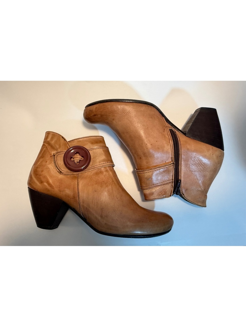 GEPPY Shoes Made in Italy Leather Ankle Boots Brown Size 39 (sh3/0048)